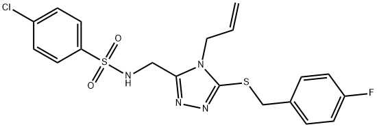N-((4-ALLYL-5-[(4-FLUOROBENZYL)SULFANYL]-4H-1,2,4-TRIAZOL-3-YL)METHYL)-4-CHLOROBENZENESULFONAMIDE 结构式