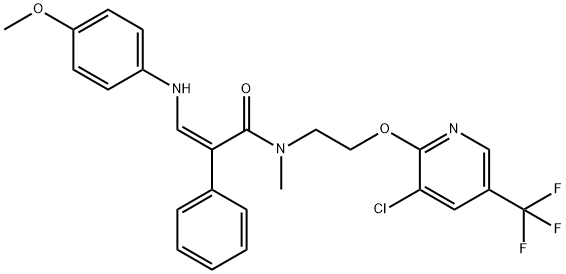 N-(2-([3-CHLORO-5-(TRIFLUOROMETHYL)-2-PYRIDINYL]OXY)ETHYL)-3-(4-METHOXYANILINO)-N-METHYL-2-PHENYLACRYLAMIDE 结构式
