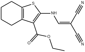 ETHYL 2-((2,2-DICYANOVINYL)AMINO)-4,5,6,7-TETRAHYDROBENZO[B]THIOPHENE-3-CARBOXYLATE 结构式