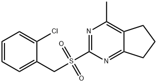 2-CHLOROBENZYL 4-METHYL-6,7-DIHYDRO-5H-CYCLOPENTA[D]PYRIMIDIN-2-YL SULFONE 结构式