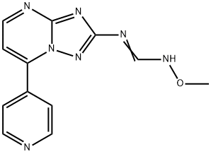 N'-METHOXY-N-[7-(4-PYRIDINYL)[1,2,4]TRIAZOLO[1,5-A]PYRIMIDIN-2-YL]IMINOFORMAMIDE 结构式