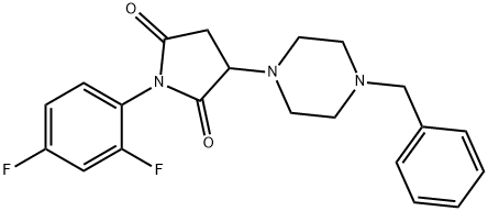 3-(4-BENZYLPIPERAZINO)-1-(2,4-DIFLUOROPHENYL)DIHYDRO-1H-PYRROLE-2,5-DIONE 结构式