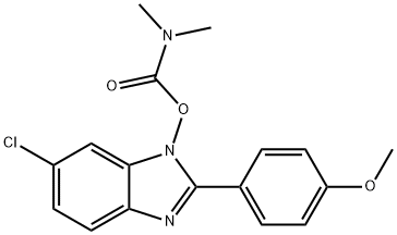 4-(6-CHLORO-1-([(DIMETHYLAMINO)CARBONYL]OXY)-1H-1,3-BENZIMIDAZOL-2-YL)PHENYL METHYL ETHER 结构式