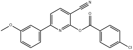 3-CYANO-6-(3-METHOXYPHENYL)-2-PYRIDINYL 4-CHLOROBENZENECARBOXYLATE 结构式