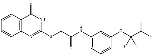 2-(4-OXO(3-HYDROQUINAZOLIN-2-YLTHIO))-N-(3-(1,1,2,2-TETRAFLUOROETHOXY)PHENYL)ETHANAMIDE 结构式