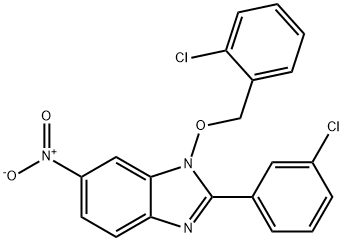1-[(2-CHLOROBENZYL)OXY]-2-(3-CHLOROPHENYL)-6-NITRO-1H-1,3-BENZIMIDAZOLE 结构式