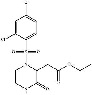 ETHYL 2-(1-[(2,4-DICHLOROPHENYL)SULFONYL]-3-OXO-2-PIPERAZINYL)ACETATE 结构式