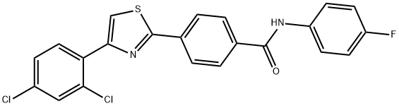 4-[4-(2,4-DICHLOROPHENYL)-1,3-THIAZOL-2-YL]-N-(4-FLUOROPHENYL)BENZENECARBOXAMIDE 结构式