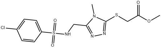 METHYL 2-([5-(([(4-CHLOROPHENYL)SULFONYL]AMINO)METHYL)-4-METHYL-4H-1,2,4-TRIAZOL-3-YL]SULFANYL)ACETATE 结构式