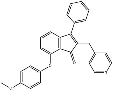 7-(4-METHOXYPHENOXY)-3-PHENYL-2-(4-PYRIDINYLMETHYL)-1H-INDEN-1-ONE 结构式