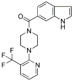 6-[[4-[3-(TRIFLUOROMETHYL)PYRIDIN-2-YL]PIPERAZIN-1-YL]CARBONYL]INDOLE 结构式