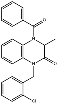 4-Benzoyl-1-(2-chlorobenzyl)-3-methyl-3,4-dihydro-2(1H)-quinoxalinone 结构式