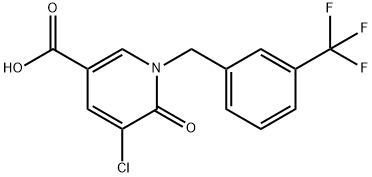 5-CHLORO-6-OXO-1-[3-(TRIFLUOROMETHYL)BENZYL]-1,6-DIHYDRO-3-PYRIDINECARBOXYLIC ACID 结构式