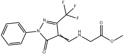 METHYL 2-(([5-OXO-1-PHENYL-3-(TRIFLUOROMETHYL)-1,5-DIHYDRO-4H-PYRAZOL-4-YLIDEN]METHYL)AMINO)ACETATE 结构式