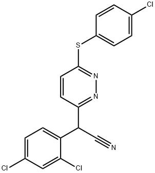 2-(6-[(4-CHLOROPHENYL)SULFANYL]-3-PYRIDAZINYL)-2-(2,4-DICHLOROPHENYL)ACETONITRILE 结构式