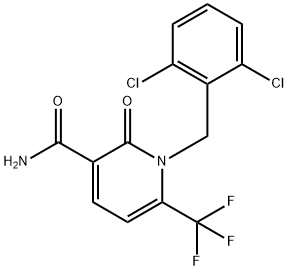 1-(2,6-DICHLOROBENZYL)-2-OXO-6-(TRIFLUOROMETHYL)-1,2-DIHYDRO-3-PYRIDINECARBOXAMIDE 结构式