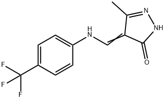 5-METHYL-4-([4-(TRIFLUOROMETHYL)ANILINO]METHYLENE)-2,4-DIHYDRO-3H-PYRAZOL-3-ONE 结构式