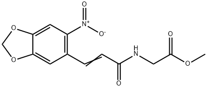 METHYL 2-(3-(6-NITROBENZO[3,4-D]1,3-DIOXOLEN-5-YL)PROP-2-ENOYLAMINO)ACETATE 结构式