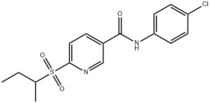 6-(SEC-BUTYLSULFONYL)-N-(4-CHLOROPHENYL)NICOTINAMIDE 结构式