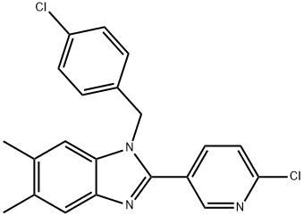 1-(4-Chlorobenzyl)-2-(6-chloro-3-pyridinyl)-5,6-dimethyl-1H-1,3-benzimidazole 结构式