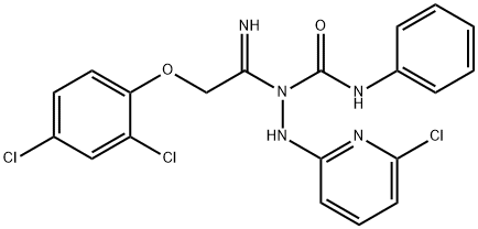 N-[1-[2-(6-CHLORO-2-PYRIDINYL)HYDRAZINO]-2-(2,4-DICHLOROPHENOXY)ETHYLIDENE]-N'-PHENYLUREA 结构式