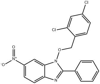 1-[(2,4-DICHLOROBENZYL)OXY]-6-NITRO-2-PHENYL-1H-1,3-BENZIMIDAZOLE 结构式