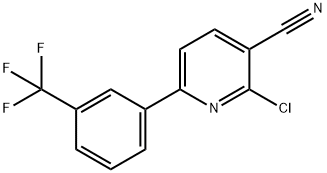 2-CHLORO-6-[3-(TRIFLUOROMETHYL)PHENYL]NICOTINONITRILE 结构式