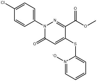 2-([1-(4-CHLOROPHENYL)-3-(METHOXYCARBONYL)-6-OXO-1,6-DIHYDRO-4-PYRIDAZINYL]SULFANYL)-1-PYRIDINIUMOLATE 结构式