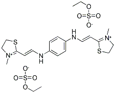 2,2'-(1,4-PHENYLENEDIAMINOETHENE-2,1-DIYL)BIS[4,5-DIHYDRO-3-METHYLTHIAZOLIUM] DIMETHYLSULFATE SALT 结构式