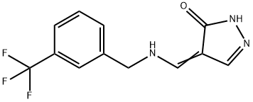 4-(([3-(TRIFLUOROMETHYL)BENZYL]AMINO)METHYLENE)-2,4-DIHYDRO-3H-PYRAZOL-3-ONE 结构式