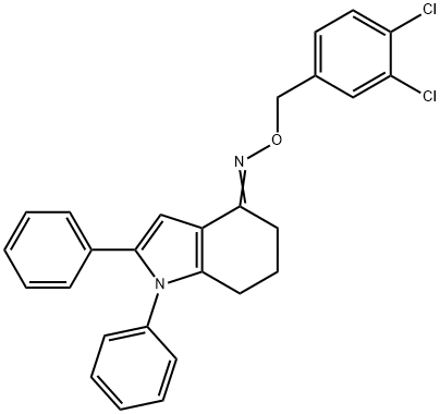 1,2-DIPHENYL-1,5,6,7-TETRAHYDRO-4H-INDOL-4-ONE O-(3,4-DICHLOROBENZYL)OXIME 结构式