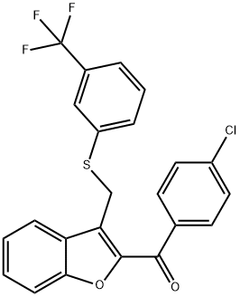 (4-CHLOROPHENYL)[3-(([3-(TRIFLUOROMETHYL)PHENYL]SULFANYL)METHYL)-1-BENZOFURAN-2-YL]METHANONE 结构式