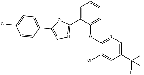 2-[5-(4-CHLOROPHENYL)-1,3,4-OXADIAZOL-2-YL]PHENYL 3-CHLORO-5-(TRIFLUOROMETHYL)-2-PYRIDINYL ETHER 结构式