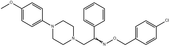 2-[4-(4-METHOXYPHENYL)PIPERAZINO]-1-PHENYL-1-ETHANONE O-(4-CHLOROBENZYL)OXIME 结构式