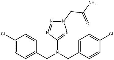 2-(5-[BIS(4-CHLOROBENZYL)AMINO]-2H-1,2,3,4-TETRAAZOL-2-YL)ACETAMIDE 结构式