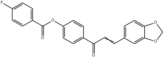 4-[3-(1,3-BENZODIOXOL-5-YL)ACRYLOYL]PHENYL 4-FLUOROBENZENECARBOXYLATE 结构式