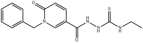2-[(1-Benzyl-6-oxo-1,6-dihydro-3-pyridinyl)carbonyl]-N-ethyl-1-hydrazinecarbothioamide 结构式