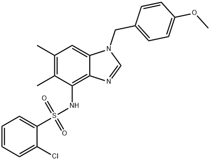 2-CHLORO-N-[1-(4-METHOXYBENZYL)-5,6-DIMETHYL-1H-1,3-BENZIMIDAZOL-4-YL]BENZENESULFONAMIDE 结构式