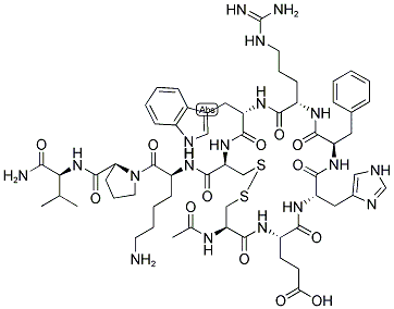 Ac-Cys-Glu-His-D-Phe-Arg-Trp-Cys-Lys-Pro-Val-NH2, Cys4,10, cyclic 结构式