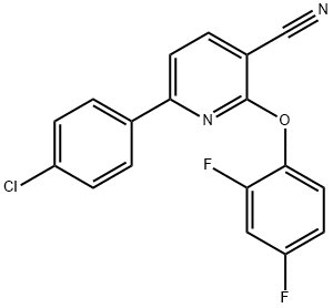 6-(4-CHLOROPHENYL)-2-(2,4-DIFLUOROPHENOXY)NICOTINONITRILE 结构式