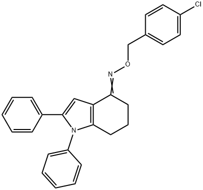 1,2-DIPHENYL-1,5,6,7-TETRAHYDRO-4H-INDOL-4-ONE O-(4-CHLOROBENZYL)OXIME 结构式