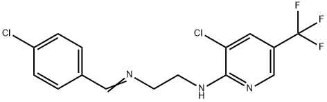 N-[(4-CHLOROPHENYL)METHYLENE]-N-(2-([3-CHLORO-5-(TRIFLUOROMETHYL)-2-PYRIDINYL]AMINO)ETHYL)AMINE 结构式