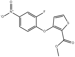 METHYL 3-(2-FLUORO-4-NITROPHENOXY)-2-THIOPHENECARBOXYLATE 结构式