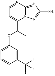 7-{1-[3-(三氟甲基)苯氧基]乙基}-[1,2,4]三唑并[1,5-A]嘧啶-2-胺 结构式