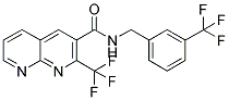 2-(TRIFLUOROMETHYL)-N-[3-(TRIFLUOROMETHYL)BENZYL]-1,8-NAPHTHYRIDINE-3-CARBOXAMIDE 结构式