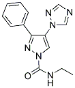 N-ETHYL-3-PHENYL-4-(1H-1,2,4-TRIAZOL-1-YL)-1H-PYRAZOLE-1-CARBOXAMIDE 结构式