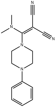 2-[(DIMETHYLAMINO)(4-PHENYLPIPERAZINO)METHYLENE]MALONONITRILE 结构式