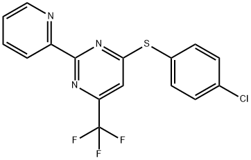 4-CHLOROPHENYL 2-(2-PYRIDINYL)-6-(TRIFLUOROMETHYL)-4-PYRIMIDINYL SULFIDE 结构式