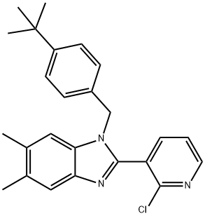 1-[4-(TERT-BUTYL)BENZYL]-2-(2-CHLORO-3-PYRIDINYL)-5,6-DIMETHYL-1H-1,3-BENZIMIDAZOLE 结构式