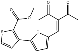 METHYL 3-[5-(2-ACETYL-3-OXO-1-BUTENYL)-2-FURYL]-2-THIOPHENECARBOXYLATE 结构式
